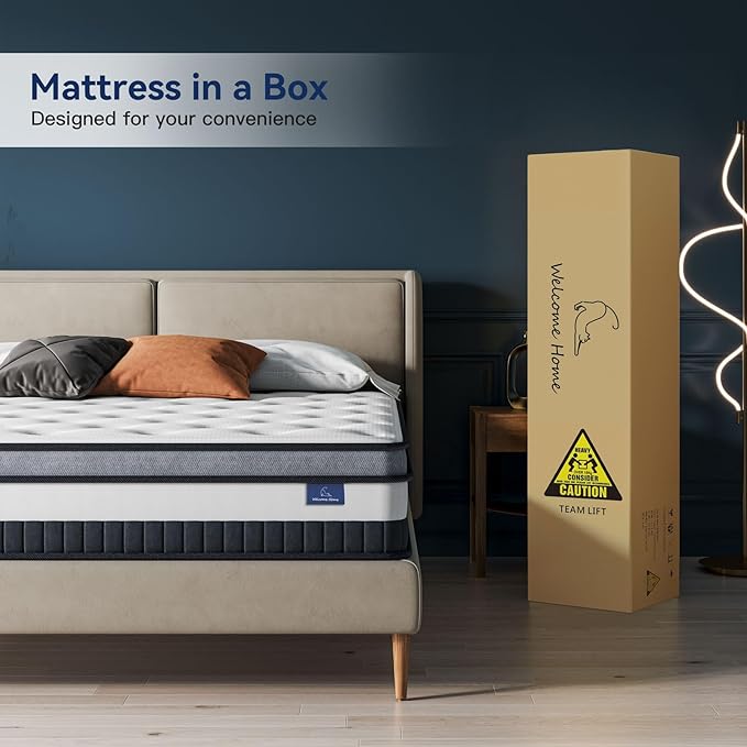 Vesgantti California King Mattress 10 Inch Innerspring Multilayer Hybrid Cal King Size Mattress - Ergonomic Design with Memory Foam and Pocket Spring Mattresses - Box Top Series Medium Firm Feel