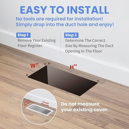 4x8 Inches Heavy Duty Walkable Floor Register - Easy Adjust Air Supply Lever Decorative Floor Vent Covers, Boston Design Vent Covers for Home - Matte Black