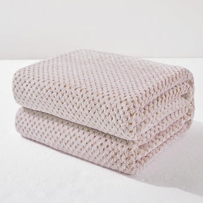 Exclusivo Mezcla Fleece Bed Blanket Queen Size, Super Soft and Warm Blankets for Couch, Sofa and Bed Waffle Textured, Cozy, Fuzzy and Lightweight (Mixed Camel, 90x90 Inches)