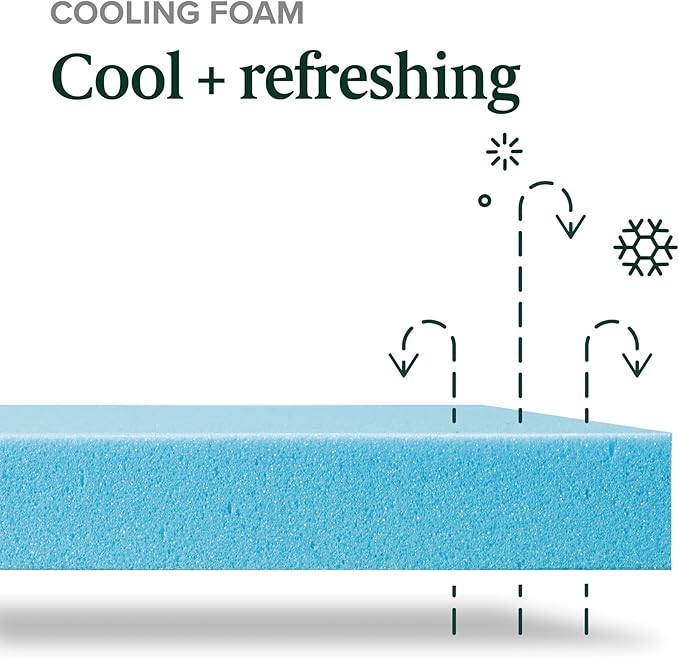ZINUS 12 Inch Green Tea Cooling Memory Foam Mattress [New Version], Queen, Fiberglass Free, Medium Firmness, Cooling Gel Foam, Certified Safe Foams & Fabric, Mattress in A Box