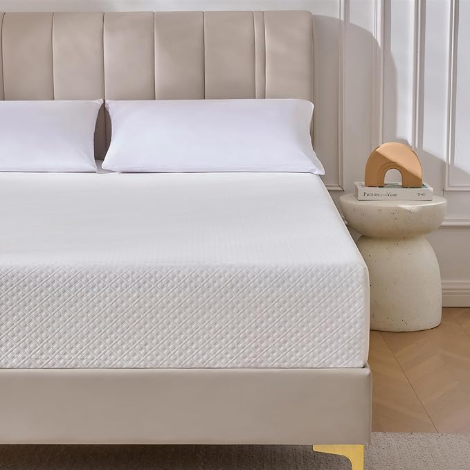 Rolanstar 10 Inch Full Mattress Gel Memory for Cool Sleep & Pressure Relief, Medium Firm Feel, CertiPUR-US Certified, Mattress in a Box, White