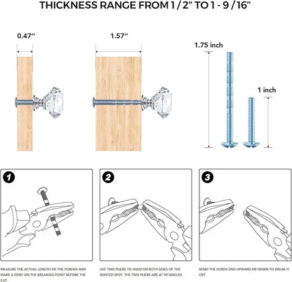 Ravinte 10 Pack Crystal Drawer Knobs - Glass Cabinet Knobs, Diamond Shaped, 30 mm with Silver Base