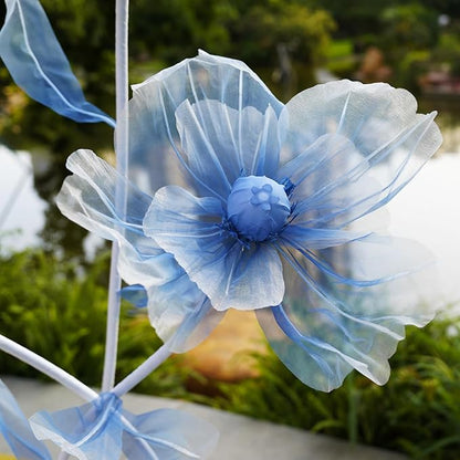 Giant Flowers for Decoration,66.9" Tall Floor Standing Life Size Silk Flower Decor - 3 Large Artificial Flowers with Stand for Wedding Reception, Party Banquet Background, Home Decor