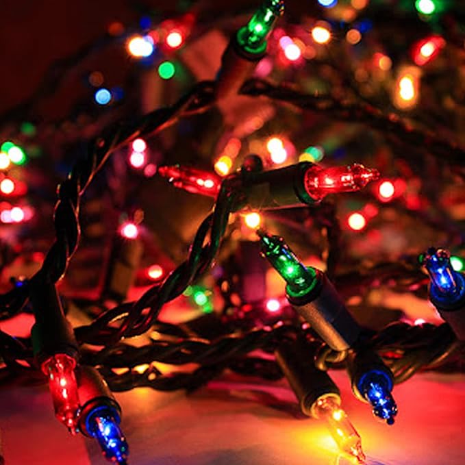 Dazzle Bright Christmas Mini String Lights, 30FT 150 Incandescent Light Up Fairy Lights with UL Certified Xmas Decorations for Indoor Outdoor Yard Party Christmas Tree Decor (Multi-Colored, 1)
