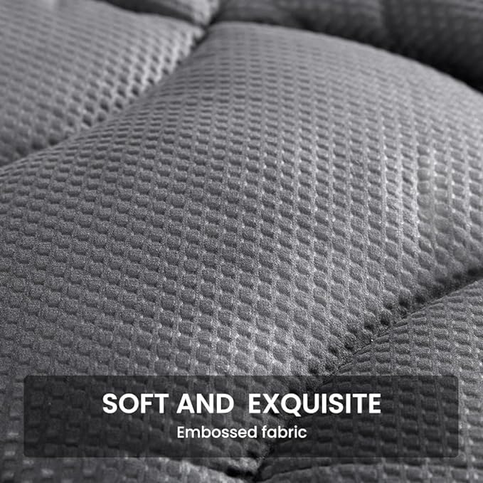 SLEEP ZONE Cooling Mattress Topper California King, Premium Zoned Cool Mattress Pad Cover, Padded Mattress Protector Breathable Washable, Deep Pocket 8-21" (Grey, Cal King)