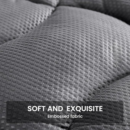 SLEEP ZONE Cooling Mattress Topper California King, Premium Zoned Cool Mattress Pad Cover, Padded Mattress Protector Breathable Washable, Deep Pocket 8-21" (Grey, Cal King)