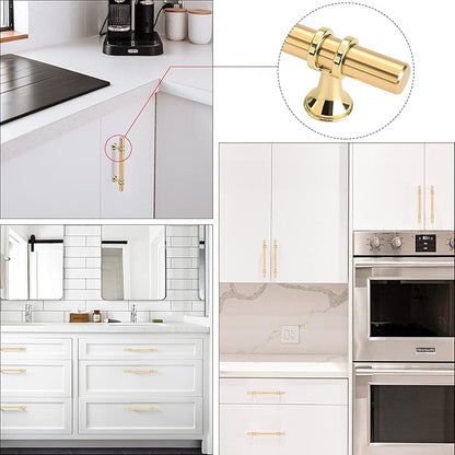 LONTAN 30 Pack Brushed Brass Cabinet Knobs Gold Dresser Knobs