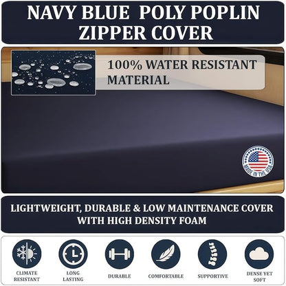 Foamma 12” x 38” x 80” Water Resistant RV Bunk Mattress, Firm High Density Foam, Comfortable and Durable Polyester Cover, Truck, Camper, Travel Trailer, Made in USA