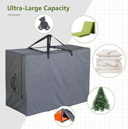Cuddly Nest Folding Mattress Storage Bag - Heavy Duty Carry Case for Tri-Fold Guest Bed (Fits 6" Queen Mattress,Grey)