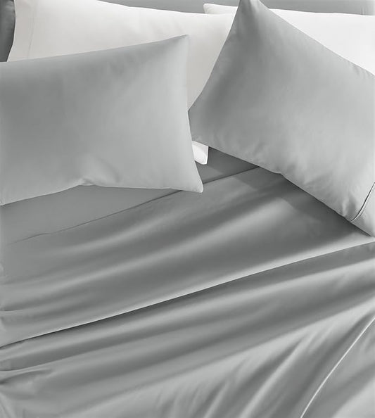 Linen Market Double-Brushed Microfiber Full Sheet Set 4 Piece – Oeko-TEX Certified Ultra Soft & Wrinkle-Free - 16" Deep Pocket Sheets - Easy Care Full Size - Light Gray