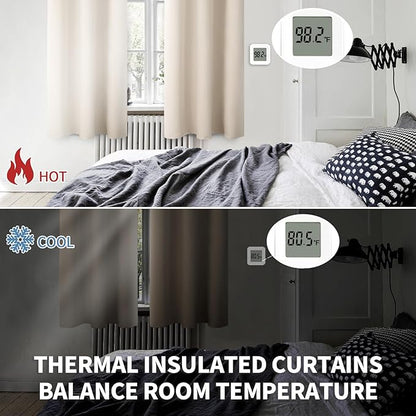 BGment Champagne Short Room Darkening Curtains for Small Windows, 38 x 45 Inch Thermal Insulated Tier Set of 2 Panels Sun Blocking Drapes for Kitchen Bedroom