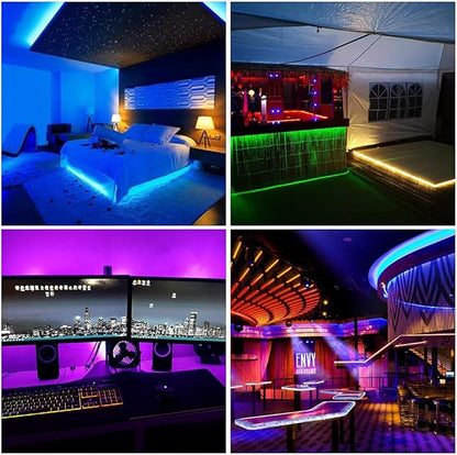 BTF-LIGHTING WS2812B RGB ECO LED Strip, Chasing Effects 5050SMD Individually Addressable 3.3FT 144(2X72) Pixels/m Flexible Dream Color IP30 for Bedroom DIY Projects DC5V(No Adapter or Controller)