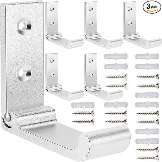6Pcs Folding Coat Hooks, Matte Black Wall Hooks for Hanging Coats Bathroom Towel Hooks Hardware Heavy Duty Aluminum Alloy Robe Hooks Wall Mounted DIY Coat Rack Hooks No Rust Indoor, Outdoor