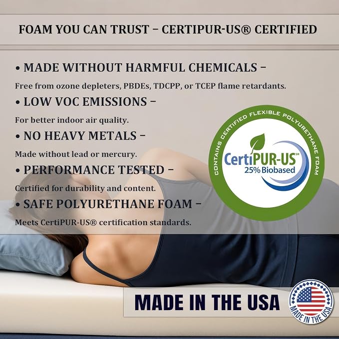 Foamma 5" x 34" x 75" High Density RV Bunk Mattress Replacement, Firm, Durable, Premium Comfort, USA Made, No Cover