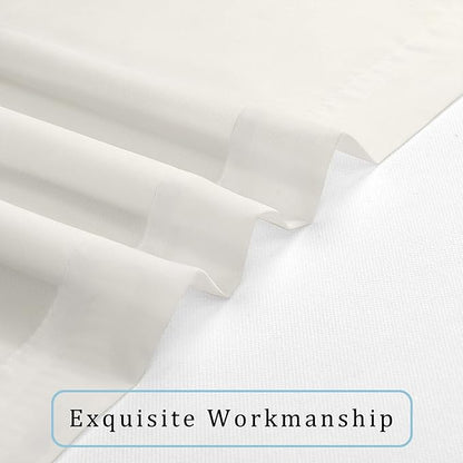 OWENIE Sheer Curtains 108" inches Long, 2 Panels Sheer Curtain Set, Rod Pocket Voile Drapes for Living Room, Airy Soft-Touching Drapes, 2pcs, Each 42" W x 108" L, Ivory