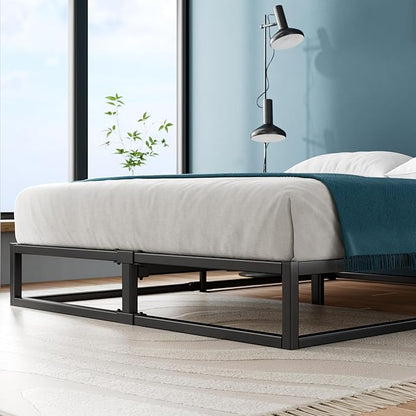 Zinus Joseph 10 Inch Platform Bed Frame, Wood Slat Support, No Box Spring Needed, Eco Friendly WonderBox(TM) Packaging, Easy Assembly, Black, Queen