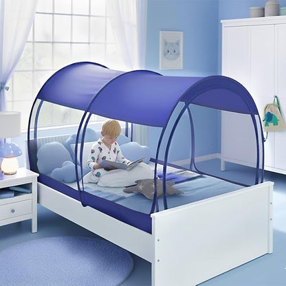 Alvantor Mosquito Net Bed Canopy Bed Tents Dream Tents Privacy Space Full Size Sleeping Tents Indoor Pop Up Portable Frame Breathable Cottage Navy (Mattress Not Included)