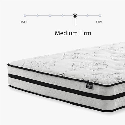 Signature Design by Ashley Twin Size Chime 10 Inch Medium Firm Hybrid Mattress with Cooling Gel Memory Foam for Pressure Relief, Fiberglass Free, Mattress In A Box