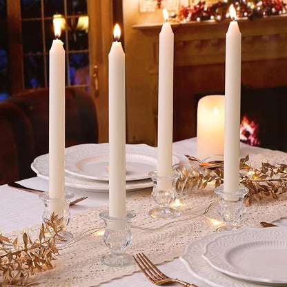 Letine Candlestick Holders Set of 12-2.5" H Taper Candle Holders Bulk - Clear Glass Candle Holder for Rustic Wedding Centerpiece Table Decorations, Halloween & Thanksgiving Decorations Indoor