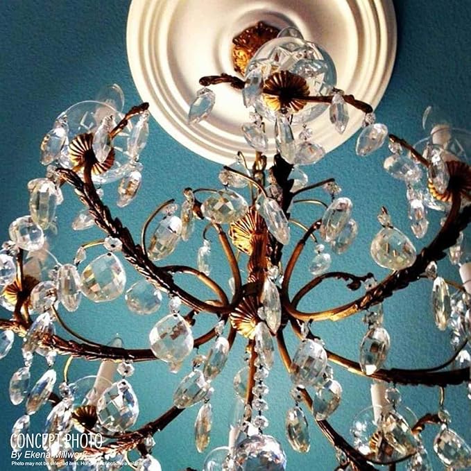 Ekena Millwork CM12BRAGC 12-1/2" x 3-7/8" x 3/4" Bradford Ceiling Medallion, Athenian Green Crackle