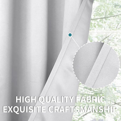 BGment Room Darkening Curtains 72 Inches Long - Grommet Thermal Insulated Drapes Window Treatment Curtains for Bedroom, 2 Panels, 52 x 72 Inch, Greyish White