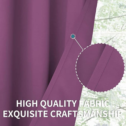 BGment Room Darkening Curtains 54 Inches Long - Grommet Thermal Insulated Drapes Window Treatment Curtains for Bedroom, 2 Panels, 38 x 54 Inch, Eggplant Purple