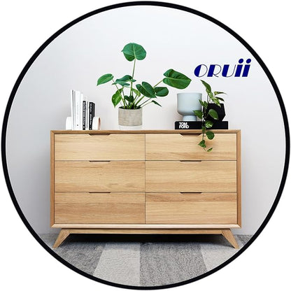 Black Circle Mirror, 20 inch Round Mirror, Black Bathroom Mirror Circular, Round Wall Mirrors for Living Room, Bedroom, Bathroom, Washroom, Rustic, Vanity.