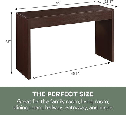 Convenience Concepts Northfield Hall Console Table 48" - Modern, Minimalist Narrow Sofa Display Accent for Contemporary Living Room, Entryway, or Hallway, Espresso