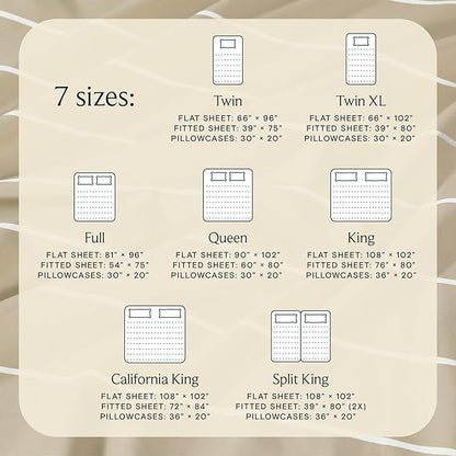 LuxClub 4 PC Queen Size Sheet Set Bed Sheets, Breathable Luxury Deep Pockets Wrinkle Free Cooling Sheets Machine Washable Hotel Bedding (Queen, Striped Cream)