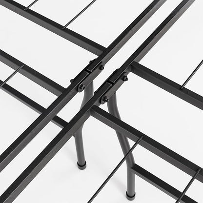 Best Price Mattress 18 Inch Metal Platform Beds w/ Heavy Duty Steel Slat Mattress Foundation (No Box Spring Needed), Black