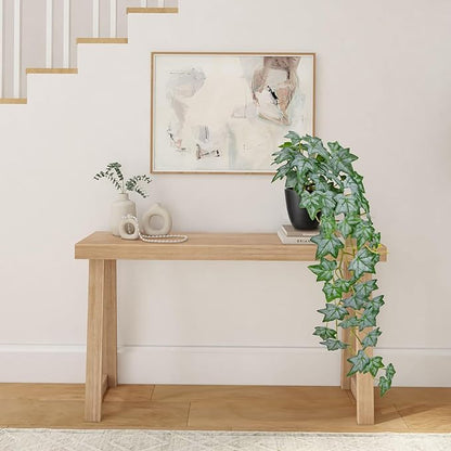 Realistic Fake Pothos Ivy Plant with Pot Artificial Leaves Featuring a White Frosted Finish for Home Shelf Decor Indoor Silk Artificial Plant Large