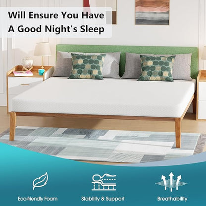 PayLessHere 6 Inch Gel Memory Foam Mattress Medium Firm Mattresses CertiPUR-US Certified Bed-in-a-Box Pressure Relieving California King Size,Fiberglass Free，White