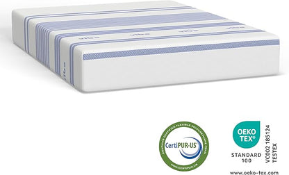 Vibe Gel Memory Foam Mattress, Fiberglass Free 10-Inch CertiPUR-US Certified Bed-in-a-Box, King, White