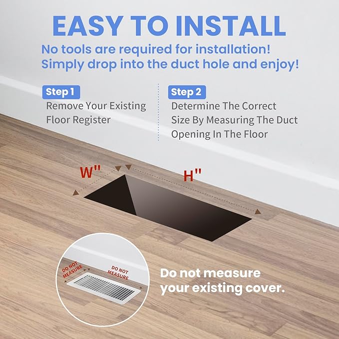 2x12 Inches 4 Pack Heavy Duty Walkable Floor Register - Easy Adjust Air Supply Lever Decorative Floor Vent Covers, Boston Design Vent Covers for Home - Oil Rubbed Bronze