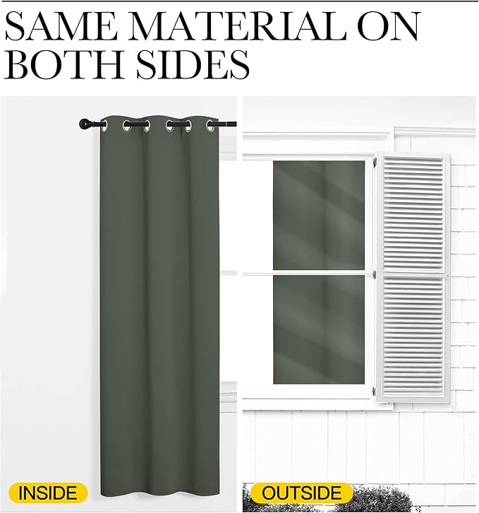NICETOWN Room Darkening Curtain Panels - Toddler Boy Bedroom Drapes with Grommet Top, Energy Smart Window Treatment Curtains(Dark Mallard, 42 inches W x 95 inches L, 2 Panels)
