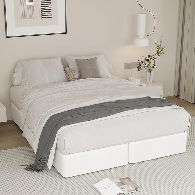 9 Inch Split King Box Spring High Profile Box Spring King Size Heavy Duty Metal Bed Base with Fabric Cover, Mattress Foundation, Noise Free, Easy Assembly