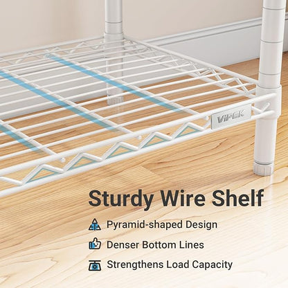 VIPEK V5C Bedroom Armoires Portable Clothes Closet Rack, White Metal Clothing Rack with Black Cover, Adjustable Custom Freestanding Closet Wardrobe Heavy Duty Covered Clothes Rack, Max Load 890LBS