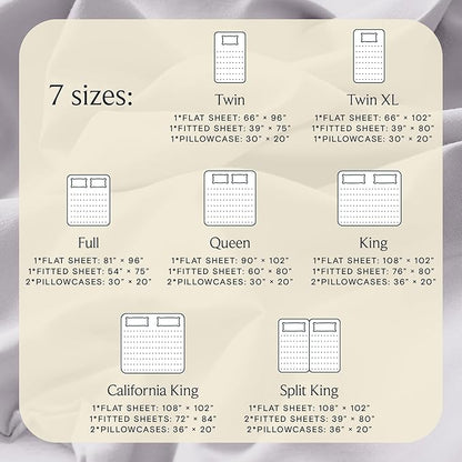 LuxClub 4 PC Sheet Set Bed Sheets Deep Pockets 16" Eco Friendly Wrinkle Free Cooling Machine Washable Hotel Bedding Silky Soft - Dove Gray King