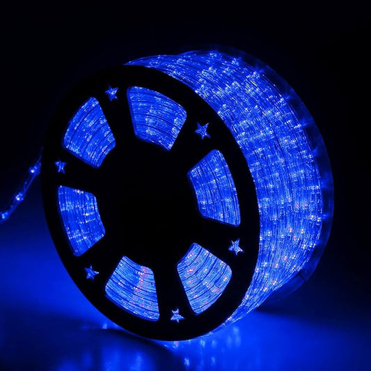 100Ft Blue LED Rope Lights, 110V Outdoor Rope Lights Waterproof Decorative Lighting for Indoor/Outdoor, 1080 LEDs Rope Lights for Outside, Deck, Patio, Halloween and Christmas Decorations