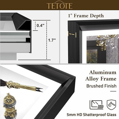 TETOTE 72x36 LED Mirror for Bathroom Black Metal Frame Frontlit & Backlit Lighted Vanity Mirror Baroque Gothic Anti Fog Stepless Dimmable White/Warm/Natural,CRI90+,Wall Mounted(Horizontal/Vertical)