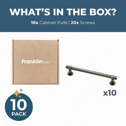 Franklin Brass Francisco (1-Pack) Cabinet Handles 5-1/16" Hole Center Pulls | Heirloom Silver Hardware for Kitchen Drawers, Dressers, Furniture P29618-904-C