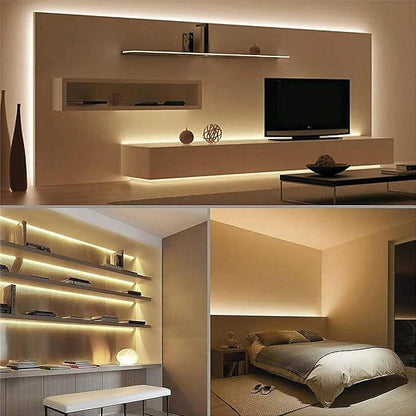 A 5V USB LED Light Strip, COB LED Strip Lights, Warm 5V LED Lights, Small LED Strip Light, TV Lights for TV Under Cabinet Kitchen Living Room Shelving or Displays (Warm 6.56ft)