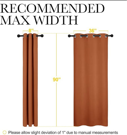 NICETOWN Halloween Room Darkening Drapes for Nursery - Light Blocking Curtain Panels for Bedroom Girl Room, Soft Fabric Window Treatment (Burnt Orange, 42 inches Width by 90 inches Length, 1 Pair)
