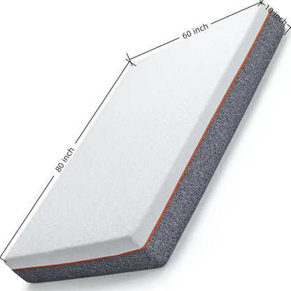 Marsail 10 Inch Queen Size Mattress, Cooling Gel Memory Foam, Fiberglass Free Breathable Cooling Bed Queen Mattress, Medium-Firm in A Box
