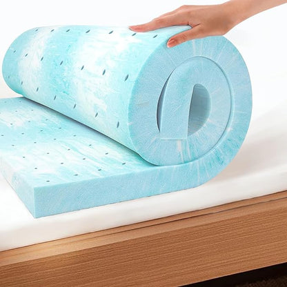 EGO Topper 3 Inch Twin Memory Foam Mattress Topper, Gel Foam Mattress Topper for Pressure Relief, Ventilated Design Bed Topper in a Box, CertiPUR-US Certified, Medium