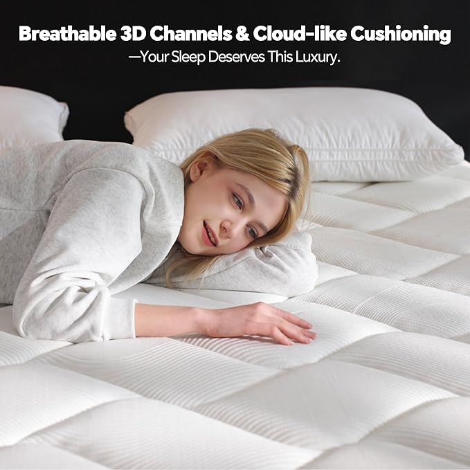 Full Size Mattress 10 Inch, Pocket Spring & Memory Foam Hybrid Mattress with 3D Breathable Knitting Fabric