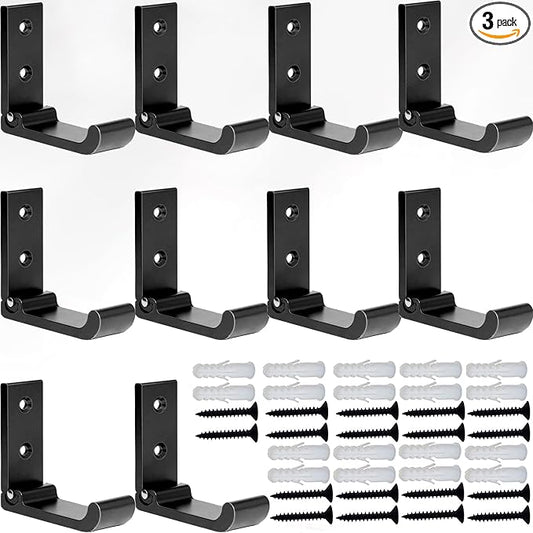 Folding Coat Hooks, Matte Black Wall Hooks for Hanging Coats Bathroom Towel Hooks Hardware Heavy Duty Aluminum Alloy Robe Hooks Wall Mounted DIY Coat Rack Hooks No Rust Indoor, Outdoor (10pcs-Black)