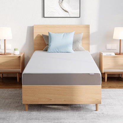 Amazon Basics HKSP01008F Plush Memory Foam Bed Mattress, Full, White/Grey, 75 x 54 x 8 inches