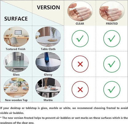 Deep Dream 1.5mm Clear Desk Cover Protector, 48×90 Inch Clear Table Protector, Rectangular Vinyl Desk Pad, PVC Plastic Table Cover for Office, Dresser, Night Stand, Computer & Writing Desk Tabletop