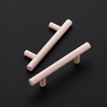 Ravinte 24 Pack | 5 Inch Cabinet Pulls Pink Stainless Steel Kitchen Drawer Pulls Cabinet Handles 5 InchLength, 3 Inch Hole Center